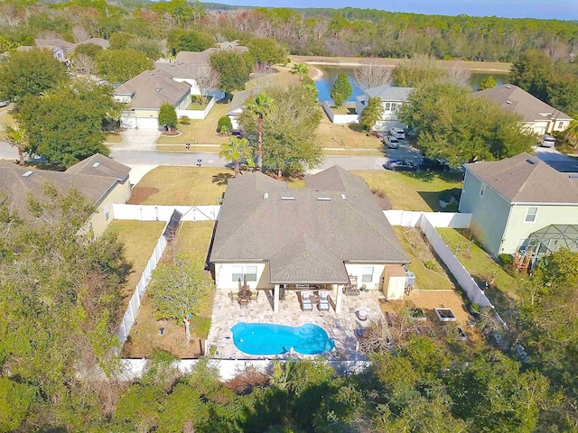 aerial view featuring a residential view