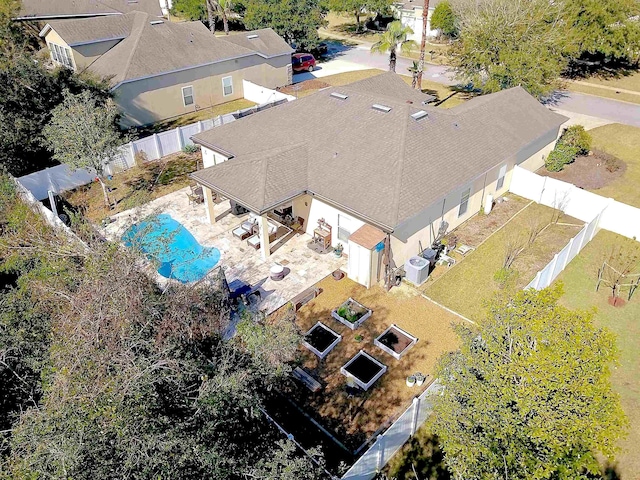 drone / aerial view with a residential view