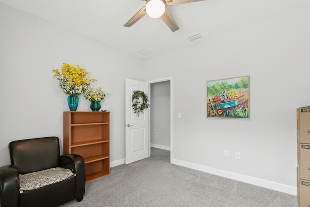 279 Spring Creek Way, Saint Augustine, FL 32095 - living area featuring carpet floors and a ceiling fan