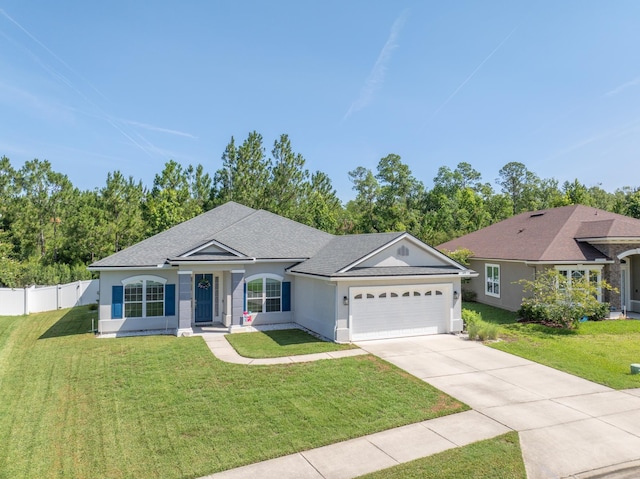279 Spring Creek Way, Saint Augustine, FL 32095 - single story home featuring a garage, concrete driveway, stucco siding, and roof with shingles