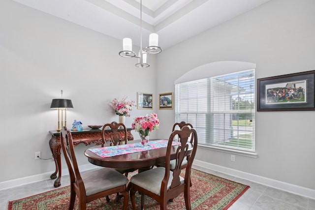 279 Spring Creek Way, Saint Augustine, FL 32095 - dining room featuring plenty of natural light, a chandelier, and light tile patterned floors