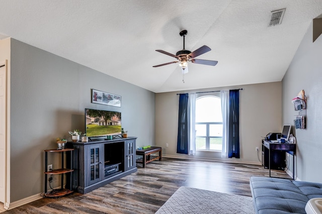 3010 SE 46th Ave, Ocala, FL 34480 - living area with dark wood-type flooring, a ceiling fan, and baseboards