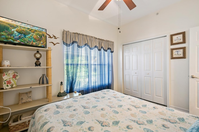 264 Gibraltar Ct Unit 102, Saint Augustine, FL 32080 - bedroom with a closet and a ceiling fan