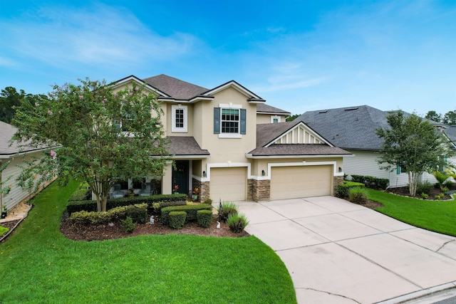 view of front of property with a front yard