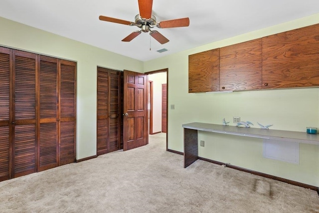 36 Lee Dr, Saint Augustine, FL 32080 - unfurnished office featuring light carpet, ceiling fan, and baseboards