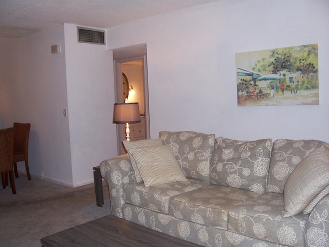 view of carpeted living area