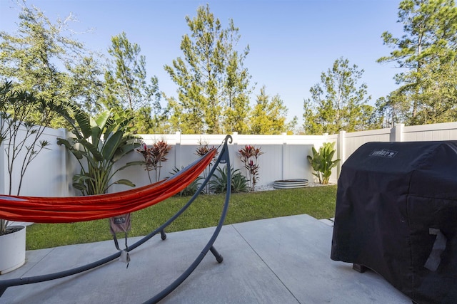 view of patio / terrace with a grill