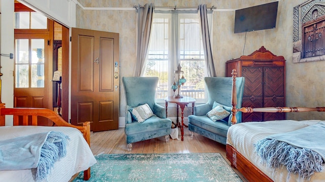 bedroom featuring a closet and light hardwood / wood-style flooring