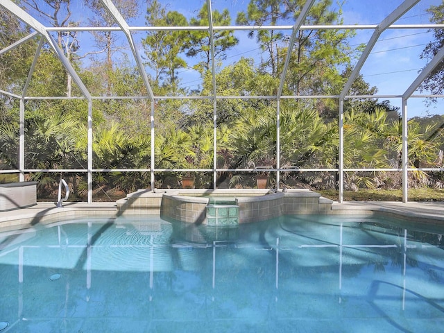 546 Sevilla Dr, Saint Augustine, FL 32086 - view of pool with a lanai and a pool with connected hot tub