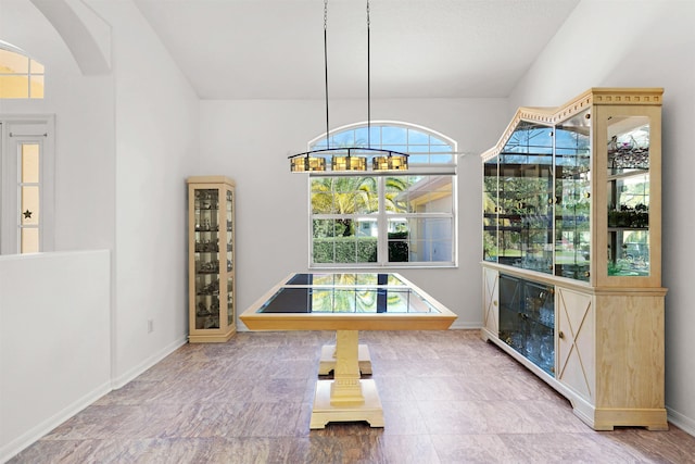 546 Sevilla Dr, Saint Augustine, FL 32086 - playroom featuring vaulted ceiling and baseboards
