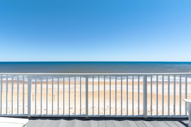 exterior space with a beach view