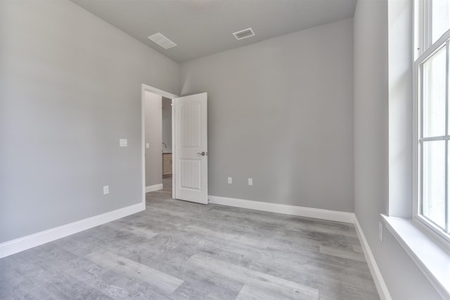 empty room featuring light wood-type flooring