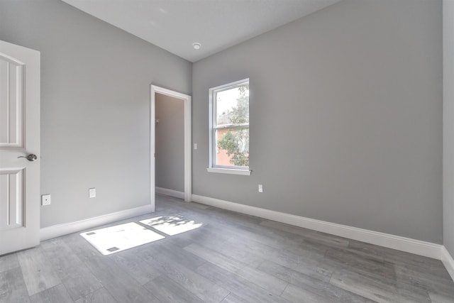 empty room featuring light wood-type flooring