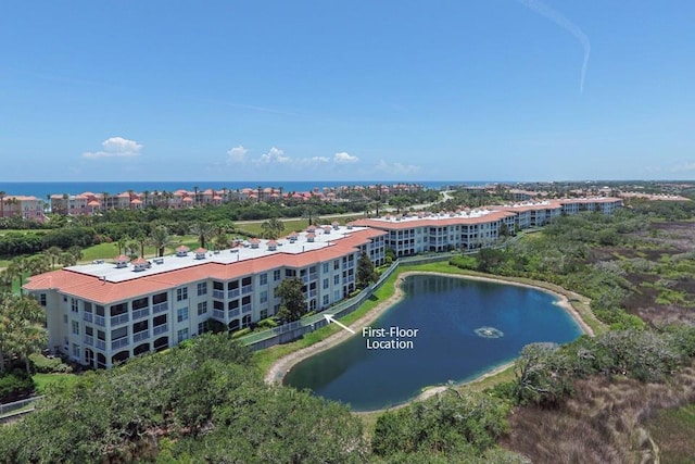 435 N Ocean Grande Dr Unit 104, Ponte Vedra Beach, FL 32082 - drone / aerial view of a nearby body of water and apartment complex / building