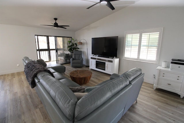 24 Aledo Ct, Saint Augustine, FL 32086 - living area featuring light wood finished floors, vaulted ceiling, and a wealth of natural light