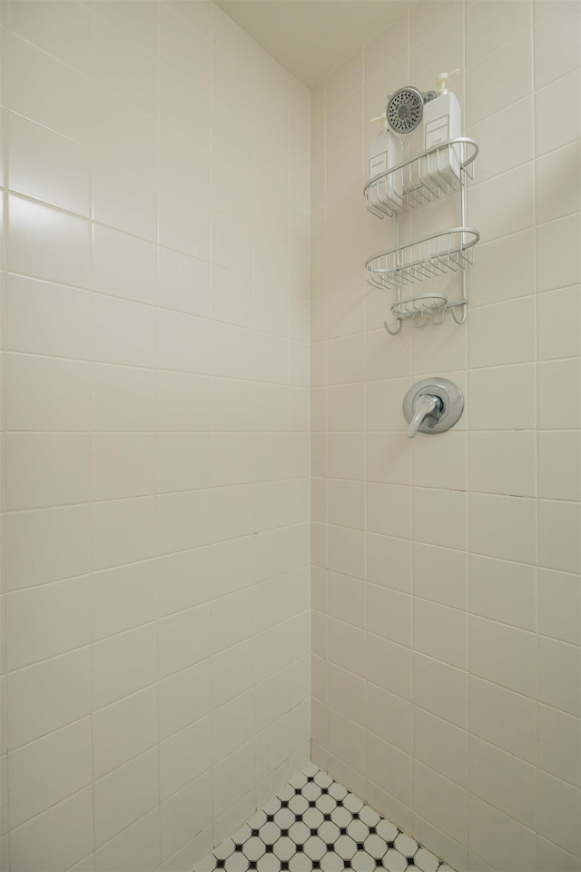 bathroom featuring a tile shower