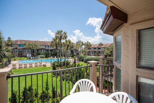 balcony featuring a residential view