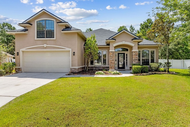 153 Savanna Preserve Ct, Saint Augustine, FL 32095 - view of front of property featuring stucco siding, driveway, an attached garage, and stone siding