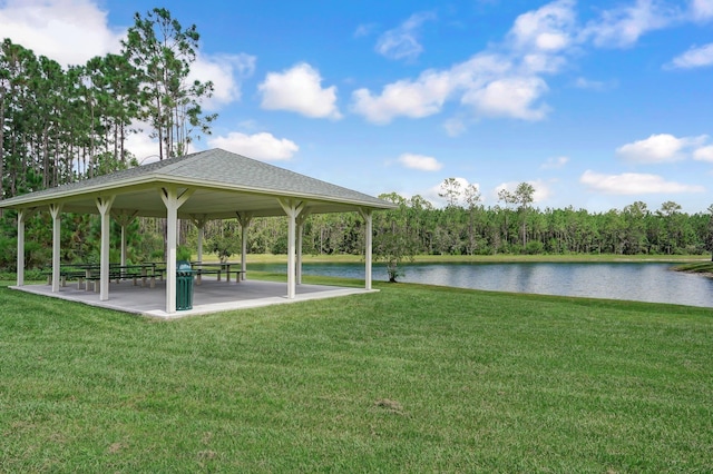 153 Savanna Preserve Ct, Saint Augustine, FL 32095 - surrounding community with a gazebo, a water view, and a yard