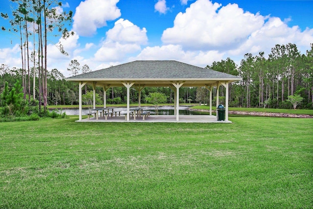 153 Savanna Preserve Ct, Saint Augustine, FL 32095 - view of property's community featuring a gazebo, a lawn, and a water view