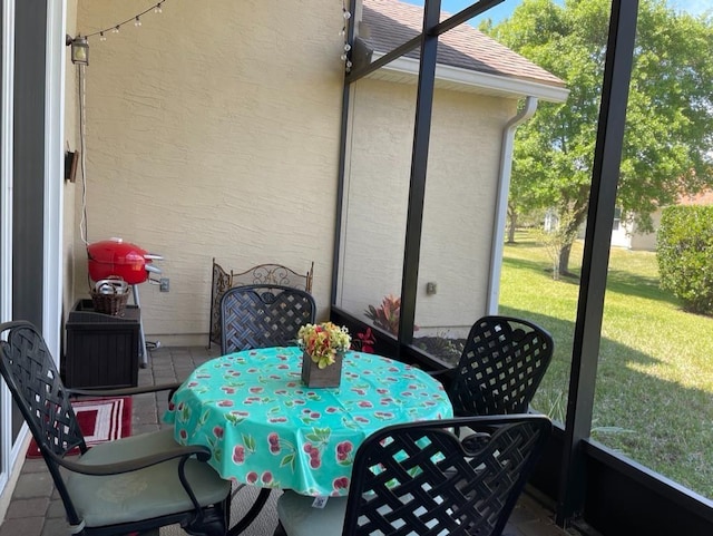 view of sunroom