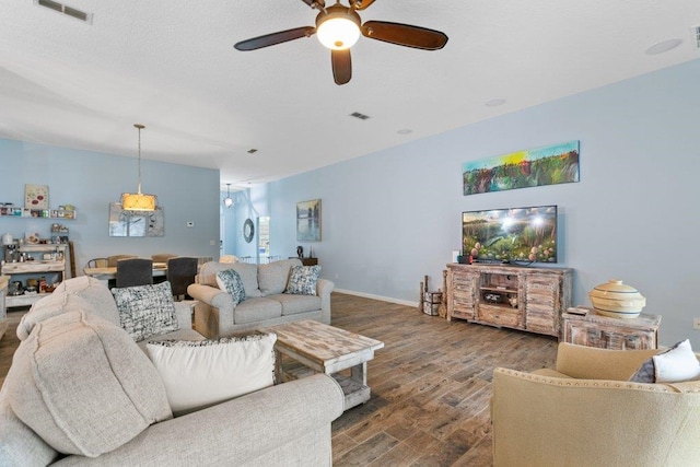 132 Fallen Timber Way, Saint Augustine, FL 32084 - living room with wood finished floors and ceiling fan