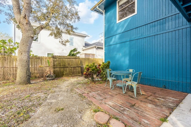 view of yard with a deck