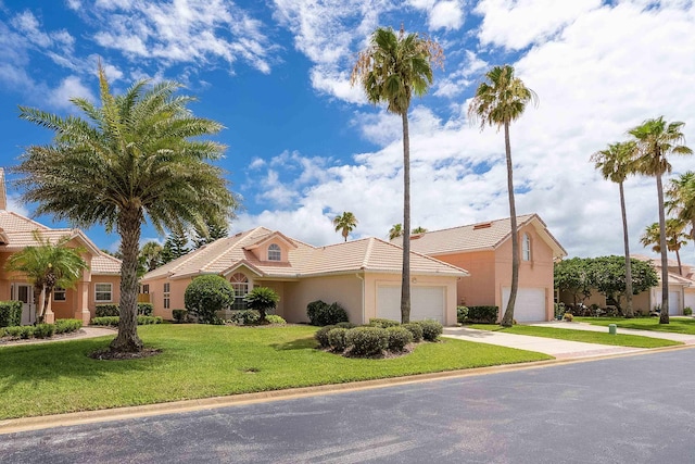 view of front of home with a front yard