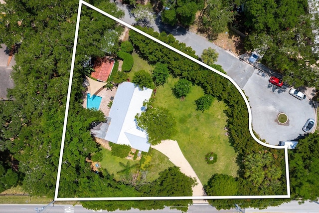 605 A St, Saint Augustine, FL 32080 - aerial view of property's location with property boundaries highlighted and a pool area
