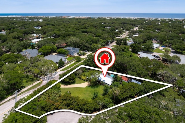 605 A St, Saint Augustine, FL 32080 - aerial view of property's location with property boundaries highlighted and a nearby body of water