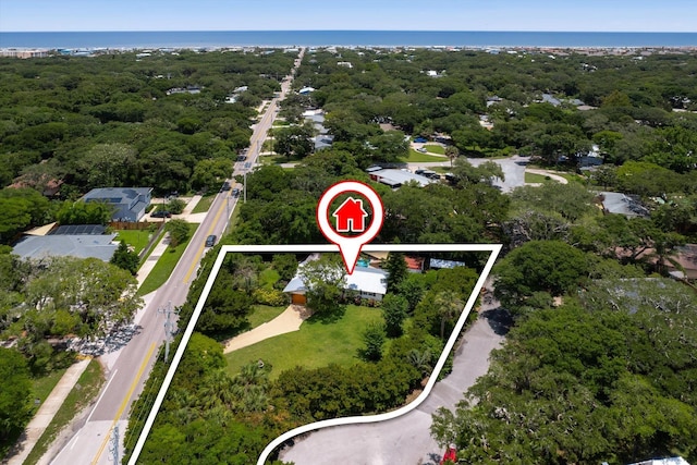 605 A St, Saint Augustine, FL 32080 - aerial view of property's location featuring property boundaries highlighted and a nearby body of water