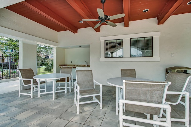 view of patio / terrace with ceiling fan