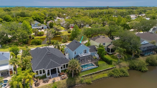 517 Weeping Willow Ln, Saint Augustine, FL 32080 - aerial perspective of suburban area with a large body of water and a heavily wooded area