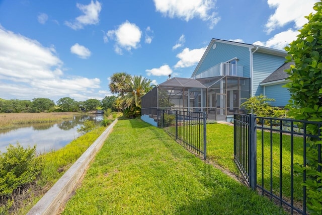 517 Weeping Willow Ln, Saint Augustine, FL 32080 - view of yard featuring a water view, a lanai, and a balcony