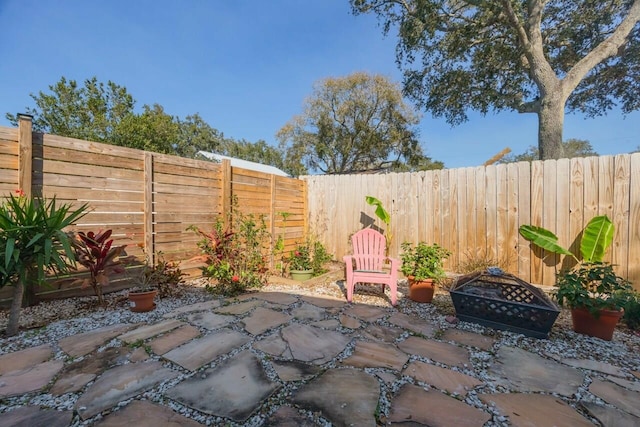 view of patio with a fenced backyard