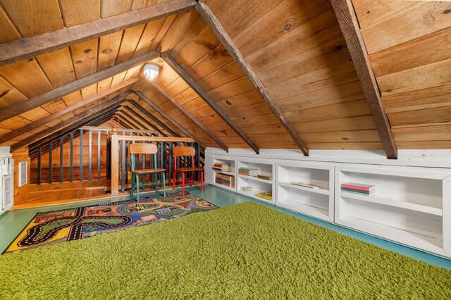 73 Kings Ferry Way, Saint Augustine, FL 32084 - interior space with vaulted ceiling with beams and wood ceiling