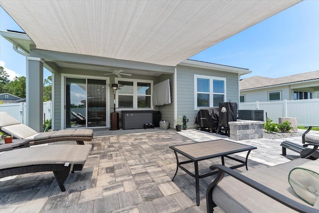 839 Lightsey Crossing Ln, Saint Augustine, FL 32084 - view of patio with ceiling fan and area for grilling