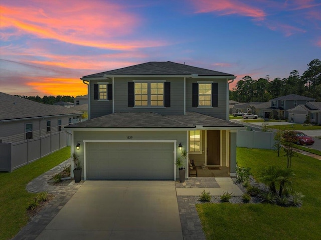 839 Lightsey Crossing Ln, Saint Augustine, FL 32084 - view of front of property with driveway, an attached garage, and roof with shingles