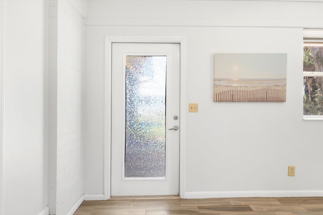 entryway featuring light hardwood / wood-style flooring