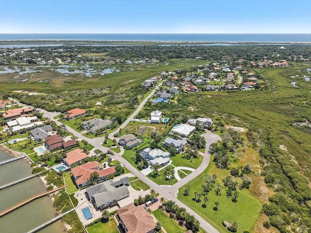 104 Fiddler Crab Ln, Saint Augustine, FL 32080 - aerial view of property and surrounding area featuring a large body of water and nearby suburban area