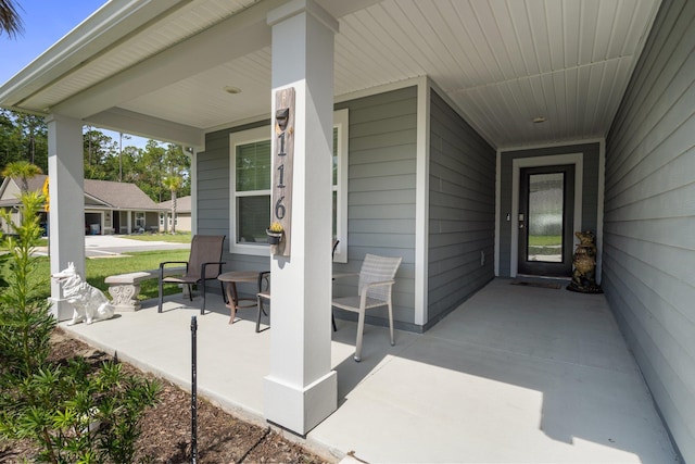 view of patio featuring covered porch