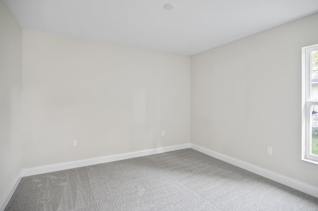 unfurnished room featuring a wealth of natural light and carpet