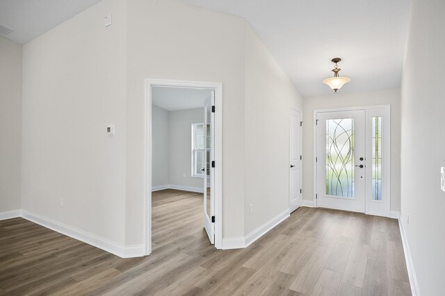 foyer featuring light hardwood / wood-style flooring