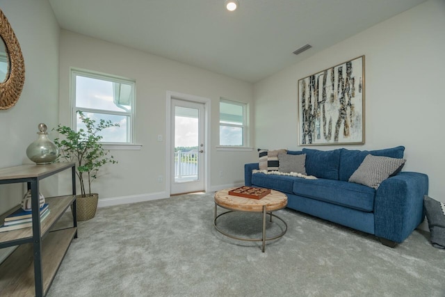 view of carpeted living room