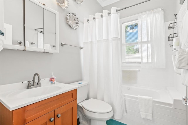 54 Grove Ave, Saint Augustine, FL 32084 - full bath with toilet, shower / tub combo, and vanity