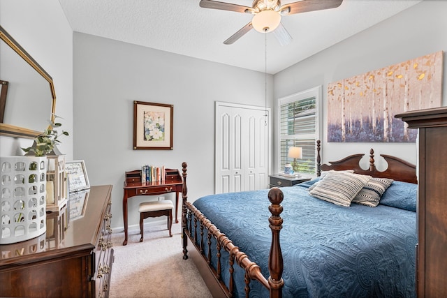313 Aventurine Ave, Saint Augustine, FL 32086 - bedroom with carpet floors, a closet, and ceiling fan