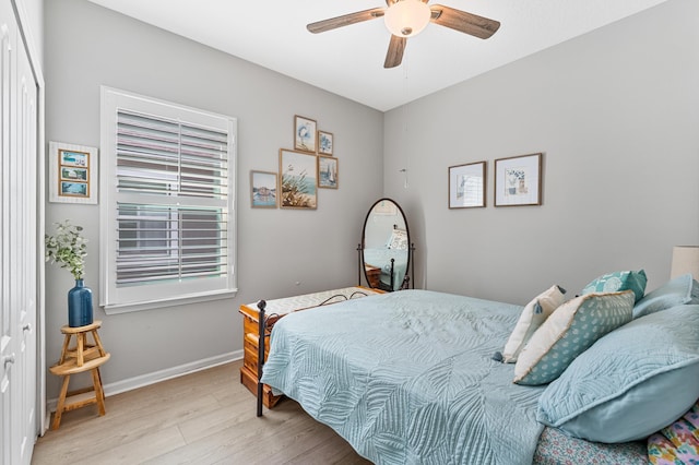 313 Aventurine Ave, Saint Augustine, FL 32086 - bedroom with wood finished floors and ceiling fan