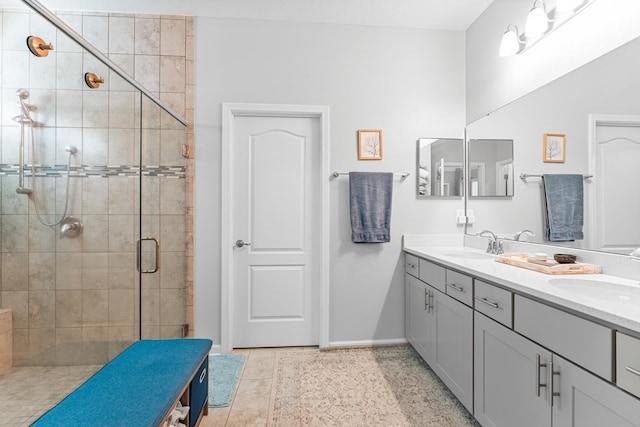 313 Aventurine Ave, Saint Augustine, FL 32086 - full bathroom with double vanity and a shower stall