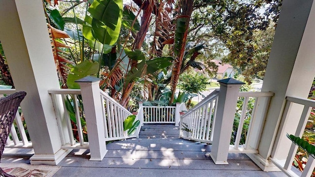 view of patio featuring a porch