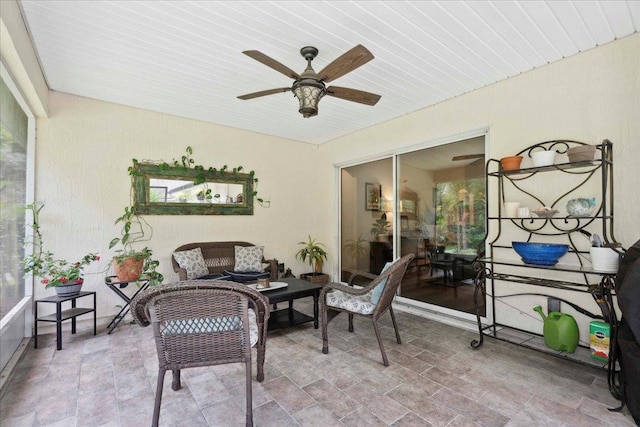 775 E Red House Branch Rd, Saint Augustine, FL 32084 - sunroom featuring ceiling fan and an outdoor living space